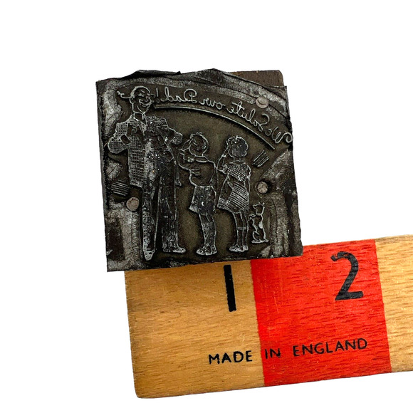 Vintage "We Salute Our Dad!" Family Letterpress Metal & Wood Printing Block - Picture 3 of 4
